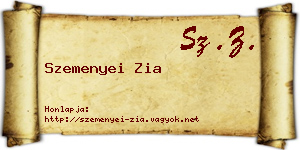 Szemenyei Zia névjegykártya